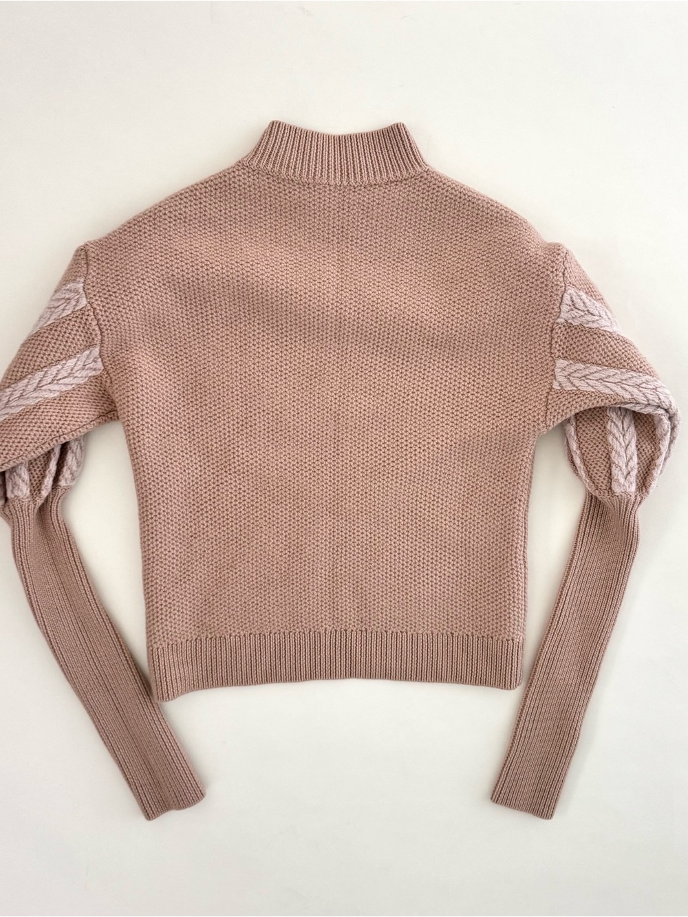 Jonathan Simkhai Puff-Sleeve 100% Wool Sweater in Blush Pink - Size XS - Picture 3 of 6